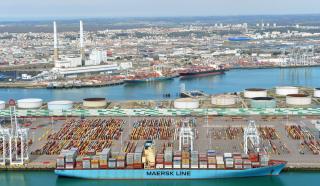 Vue aérienne du terminal conteneurs - Port du Havre